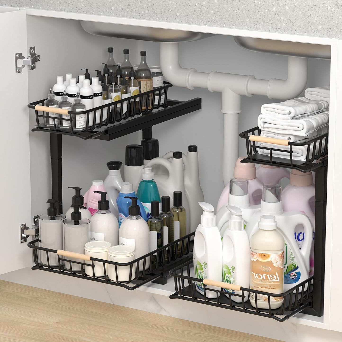 SpaceLift™ Heavy-Duty Pull-Out Under Sink Organizer (2-Pack)
