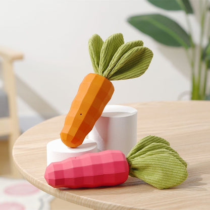 Carrot Pet Vocal Rubber Toy - Bite-resistant Design