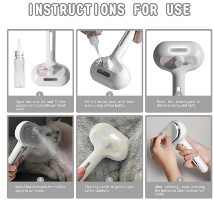 Pet Grooming Spray Brush