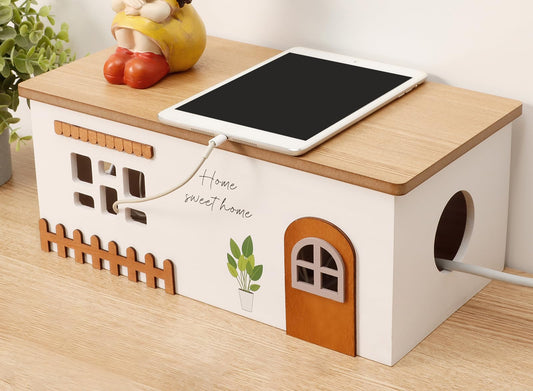 CordNest™ Handmade Wooden Cable Management Box