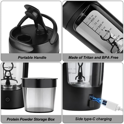 Electric Portable Protein Shaker Bottle