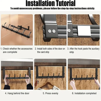 DoorNest™ Over-the-Door 6-Hook Organizer Rack