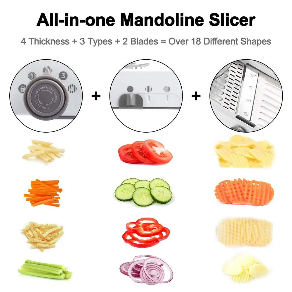 SliceMaster™ 18-in-1 Adjustable Mandoline Slicer