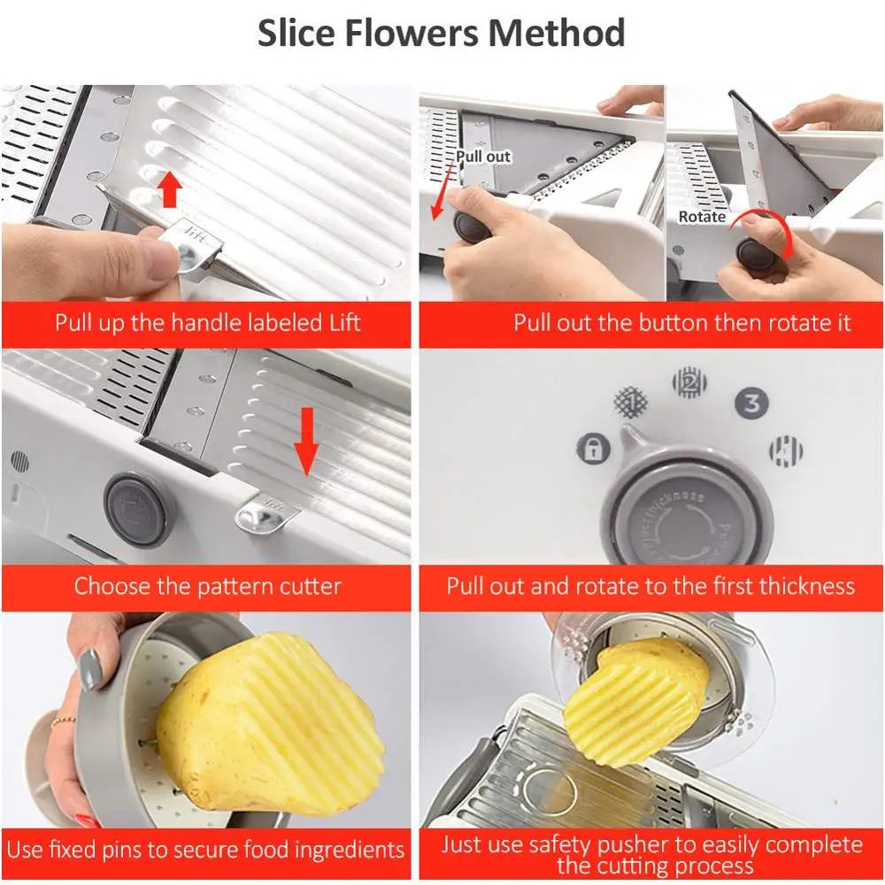 SliceMaster™ 18-in-1 Adjustable Mandoline Slicer
