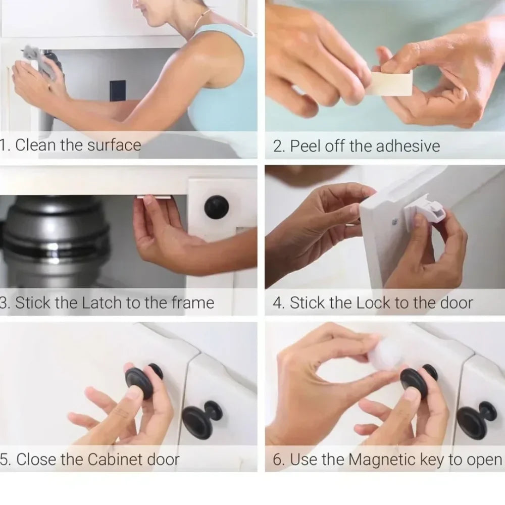 SafeLock™ Invisible Magnetic Cabinet Safety Locks
