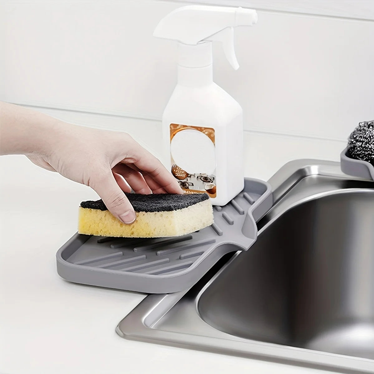 DryNest™ Silicone Sink Soap & Sponge Tray