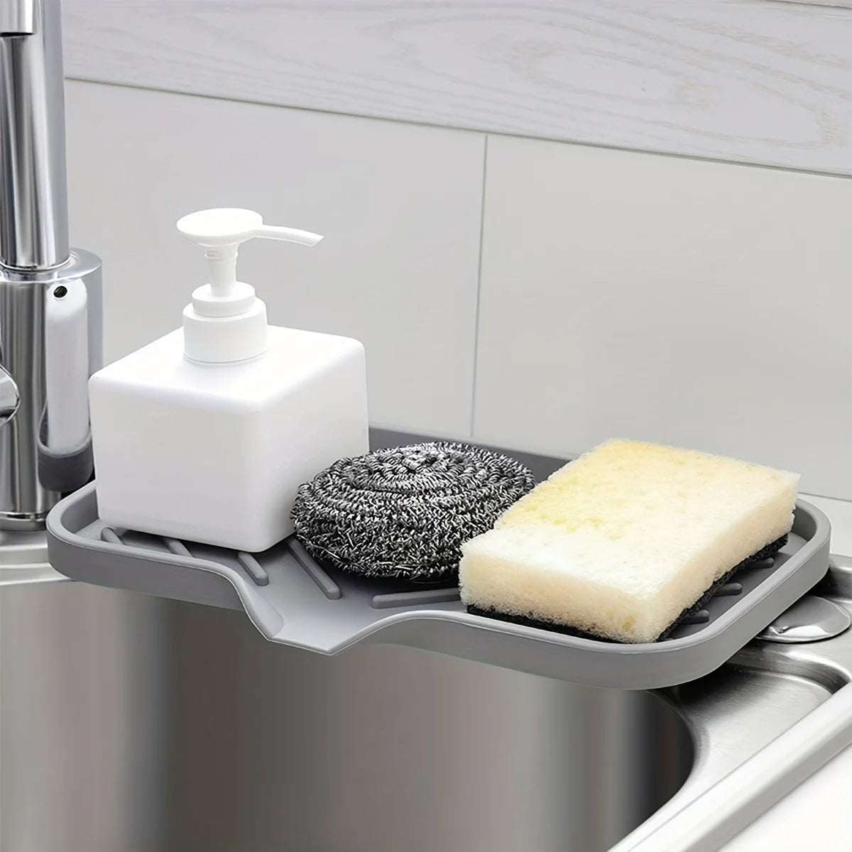 DryNest™ Silicone Sink Soap & Sponge Tray