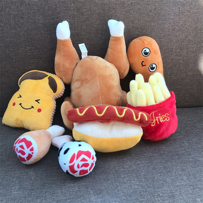 Food Series Plush Squeaky Dog Toy