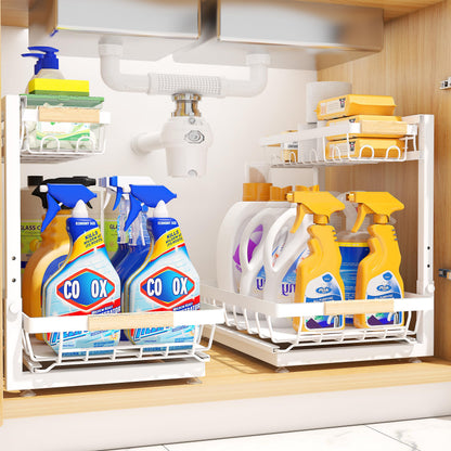 SpaceLift™ 2-Tier Adjustable Under Sink Organizer (2-Pack)