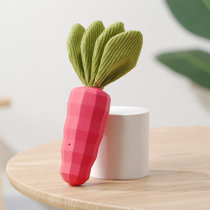 Carrot Pet Vocal Rubber Toy - Bite-resistant Design